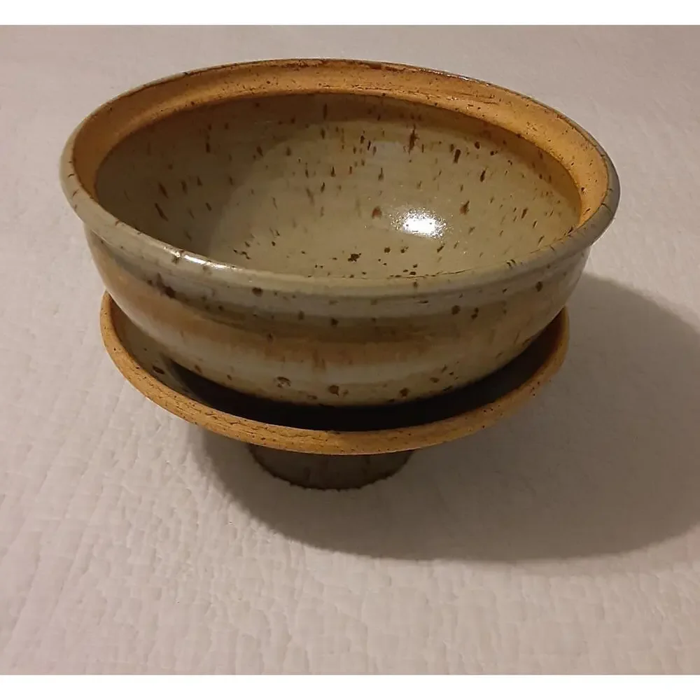 Vintage RARE Jim Cantrell Signed 1970s Pedastal Lid Casserole